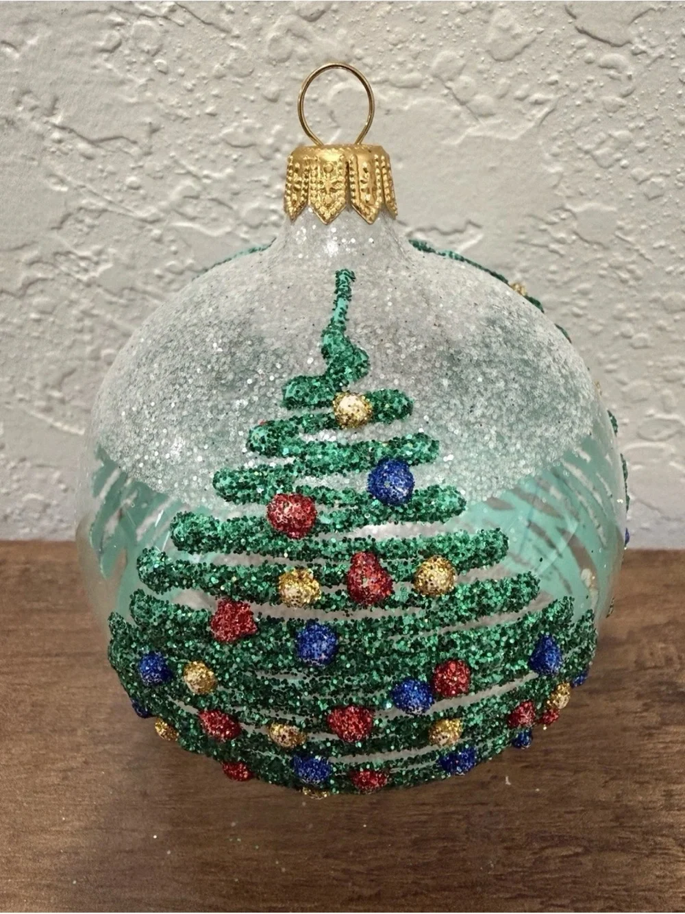 Pier 1 Imports Romanian Hand Blown Glass Christmas Tree Ornament